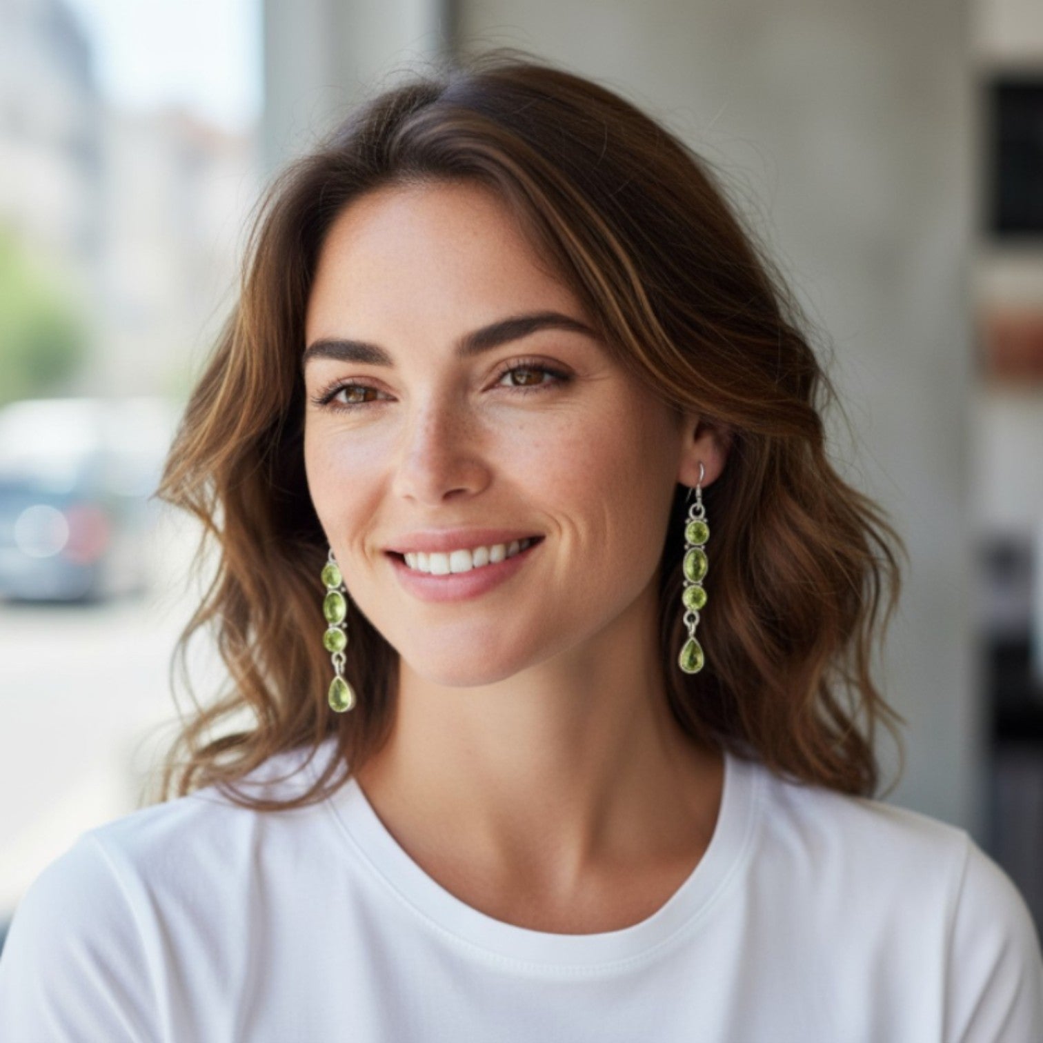Verdant Spirit – Sterling Silver and Peridot Drop Earrings