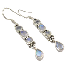 Moonlit Grace – Sterling Silver Rainbow Moonstone Earrings