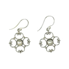 Pearl Whispers – Sterling Silver Filigree Earrings