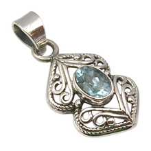 Ocean Whisper – Sterling Silver Blue Topaz Pendant