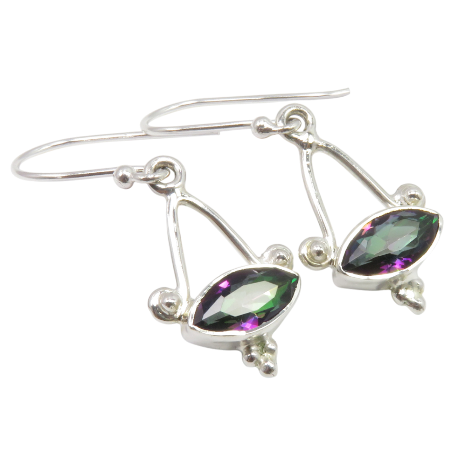 Mystic Marquise – Sterling Silver Gemstone Earrings