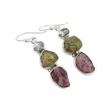 Topaz & Tourmaline Dangle Earrings