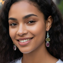 Topaz & Tourmaline Dangle Earrings