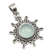 Celestial Dawn – Sterling Silver and Chalcedony Sun Pendant