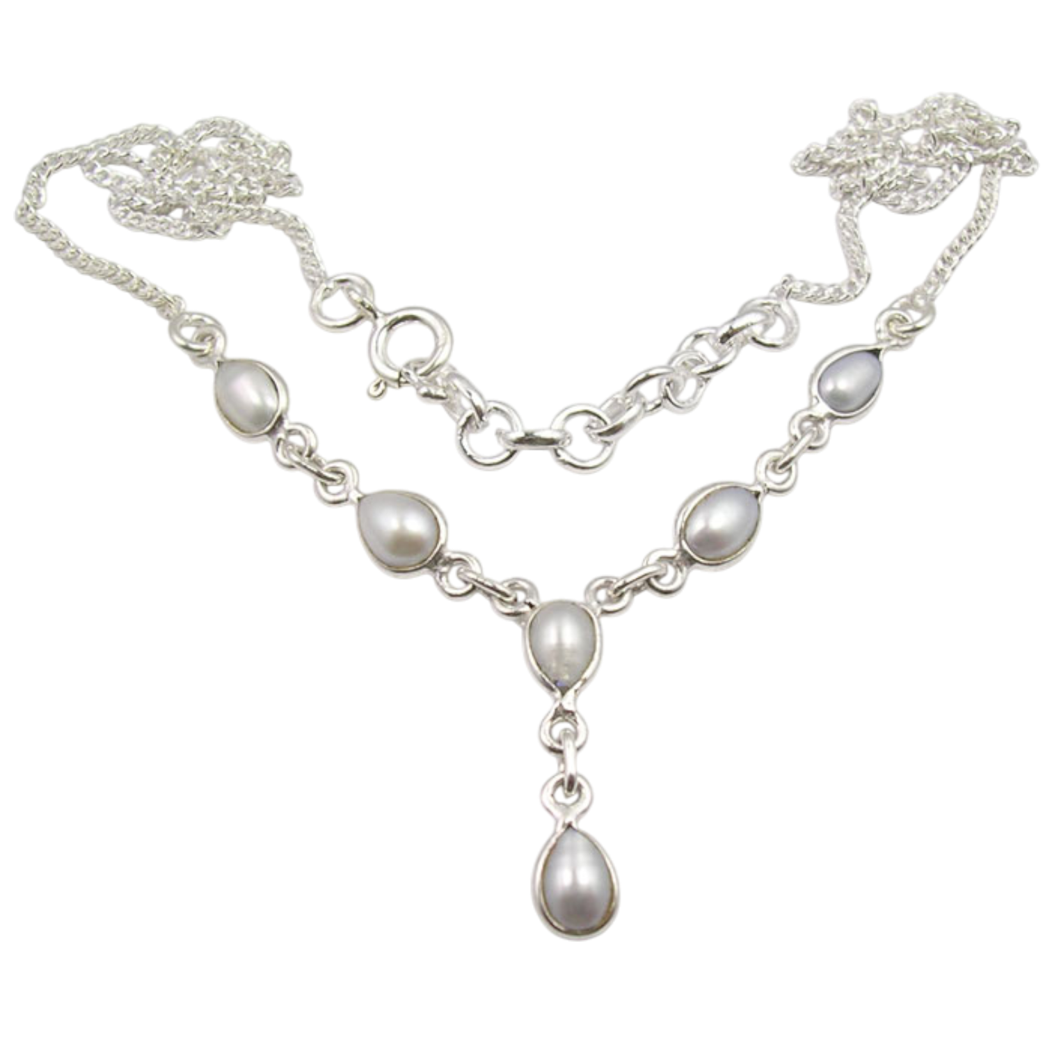 Tears of the Moon – Sterling Silver Pearl Necklace