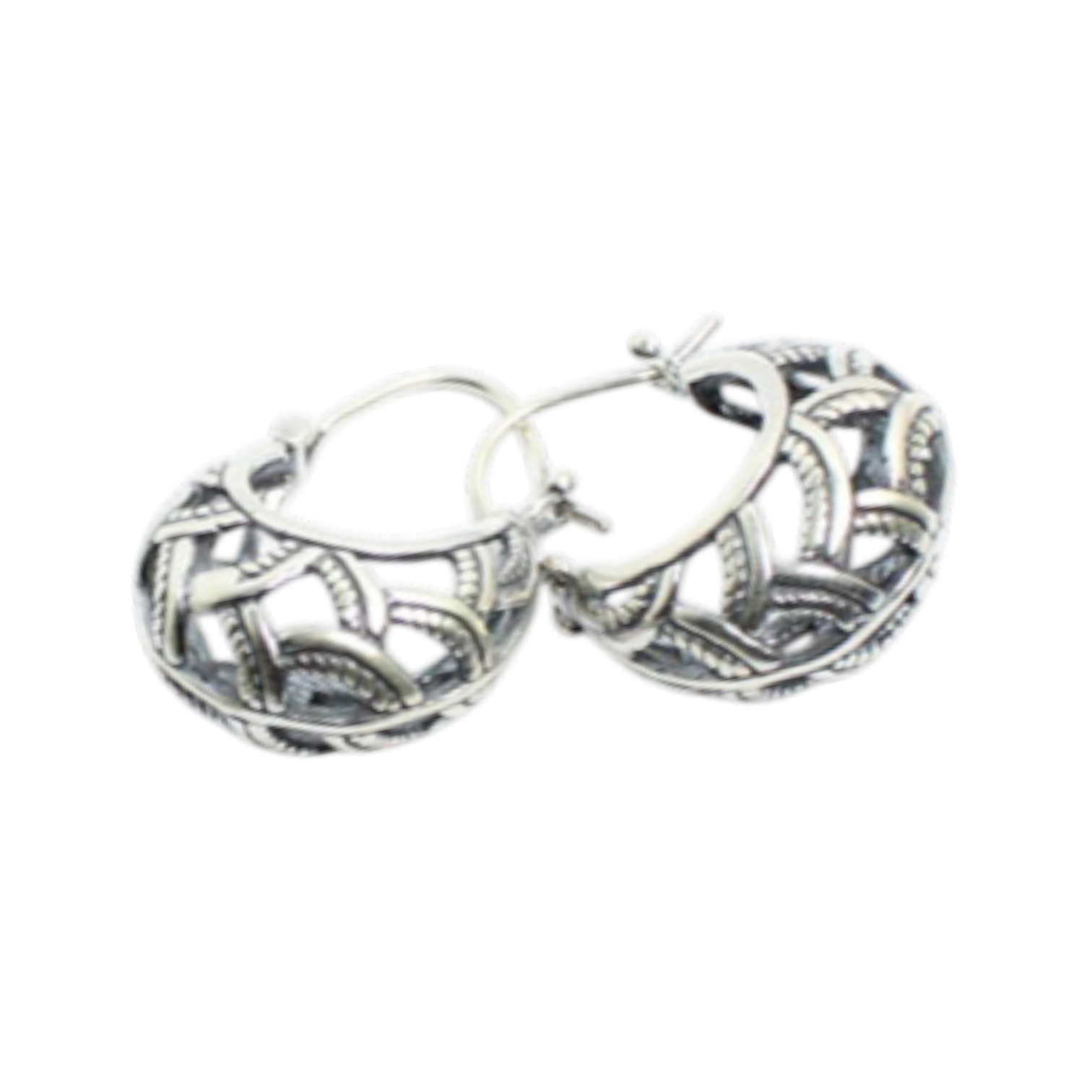 Eternal Weave – Sterling Silver Hoop Earrings