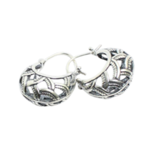 Eternal Weave – Sterling Silver Hoop Earrings