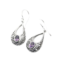 Whispering Amethyst – Sterling Silver Filigree Earrings