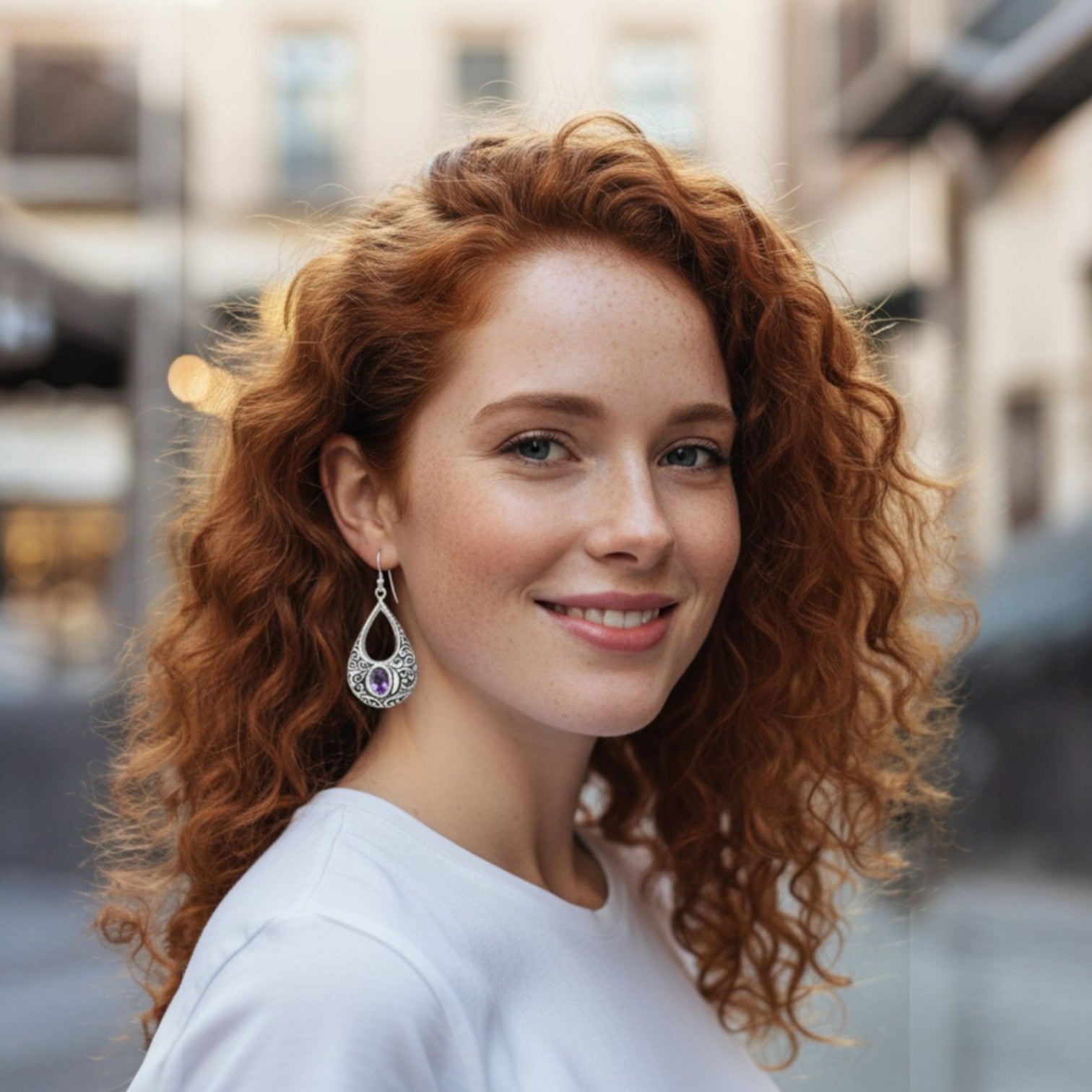 Whispering Amethyst – Sterling Silver Filigree Earrings