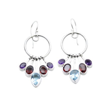Harmony Cascade – Sterling Silver Multi-Gem Earrings