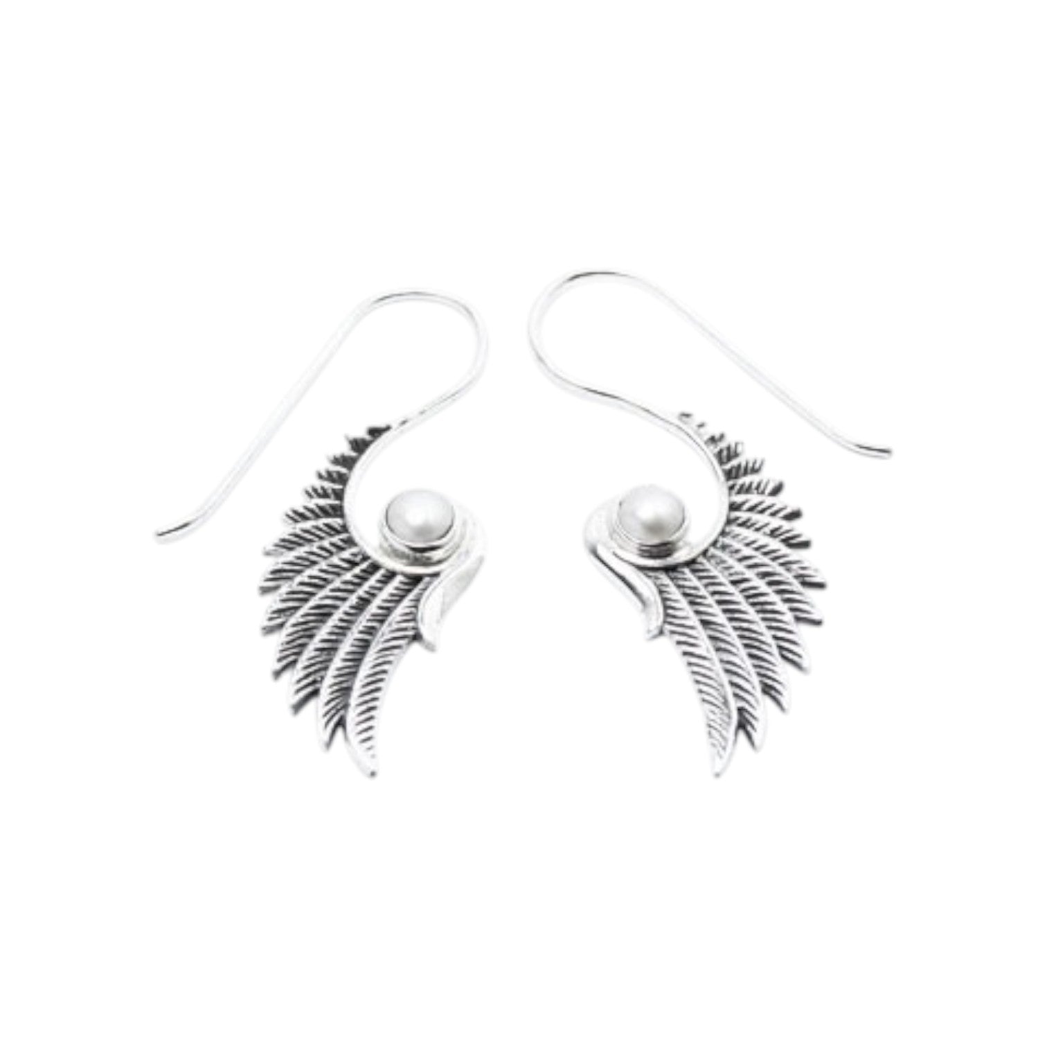 Wings of Grace – Sterling Silver Angel Wing Earrings