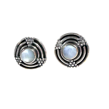 Celestial Calm – Sterling Silver Opal Stud Earrings